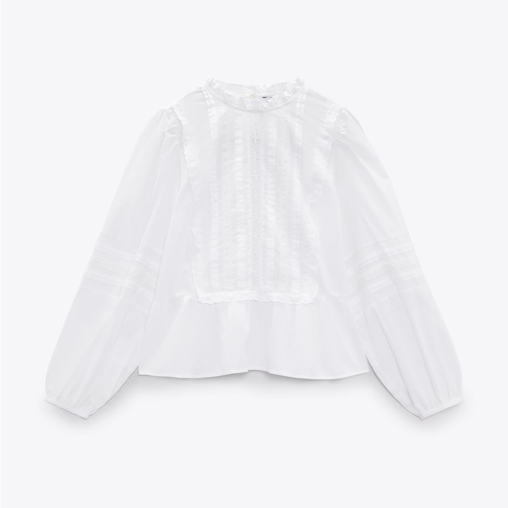 ZARA ROMANTIC PIN TUCKS BLOUSE NWT